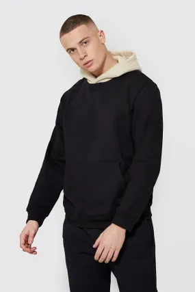 Hoodie With Contrast Hood