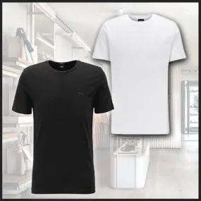 Hugo Boss  |Plain Cotton Short Sleeves Logo T-Shirts