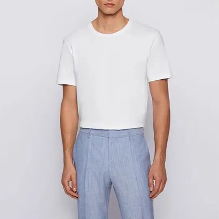 Hugo Boss  |Plain Cotton Short Sleeves Logo T-Shirts