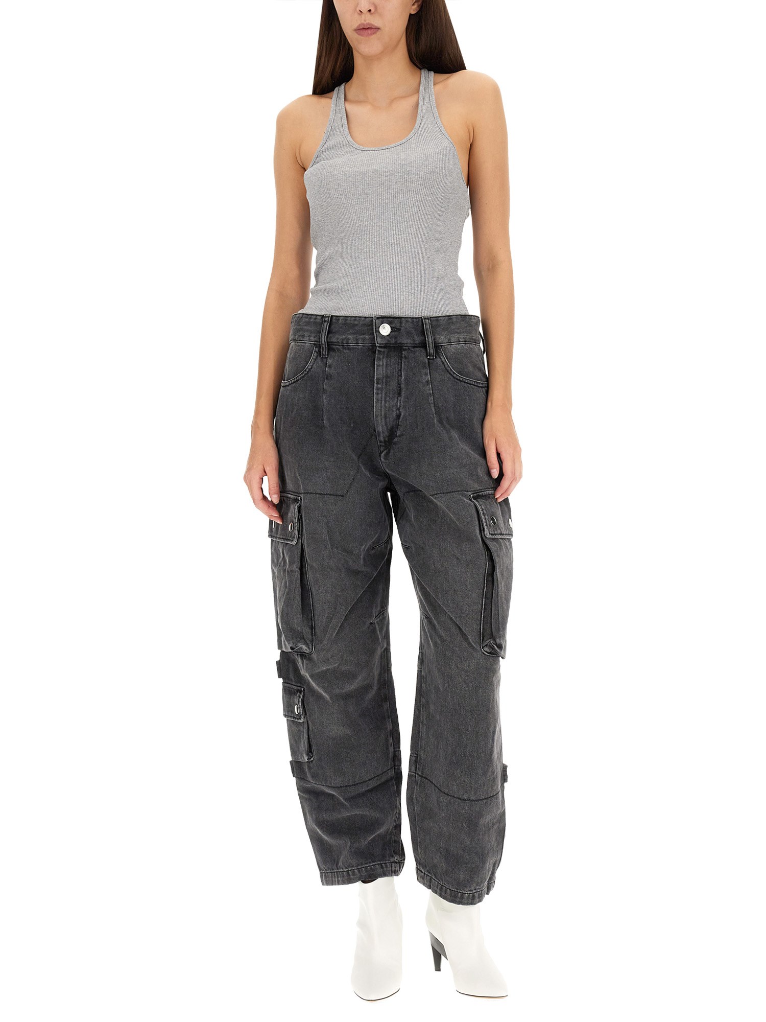 ISABEL MARANT    COTTON DENIM CARGO JEANS