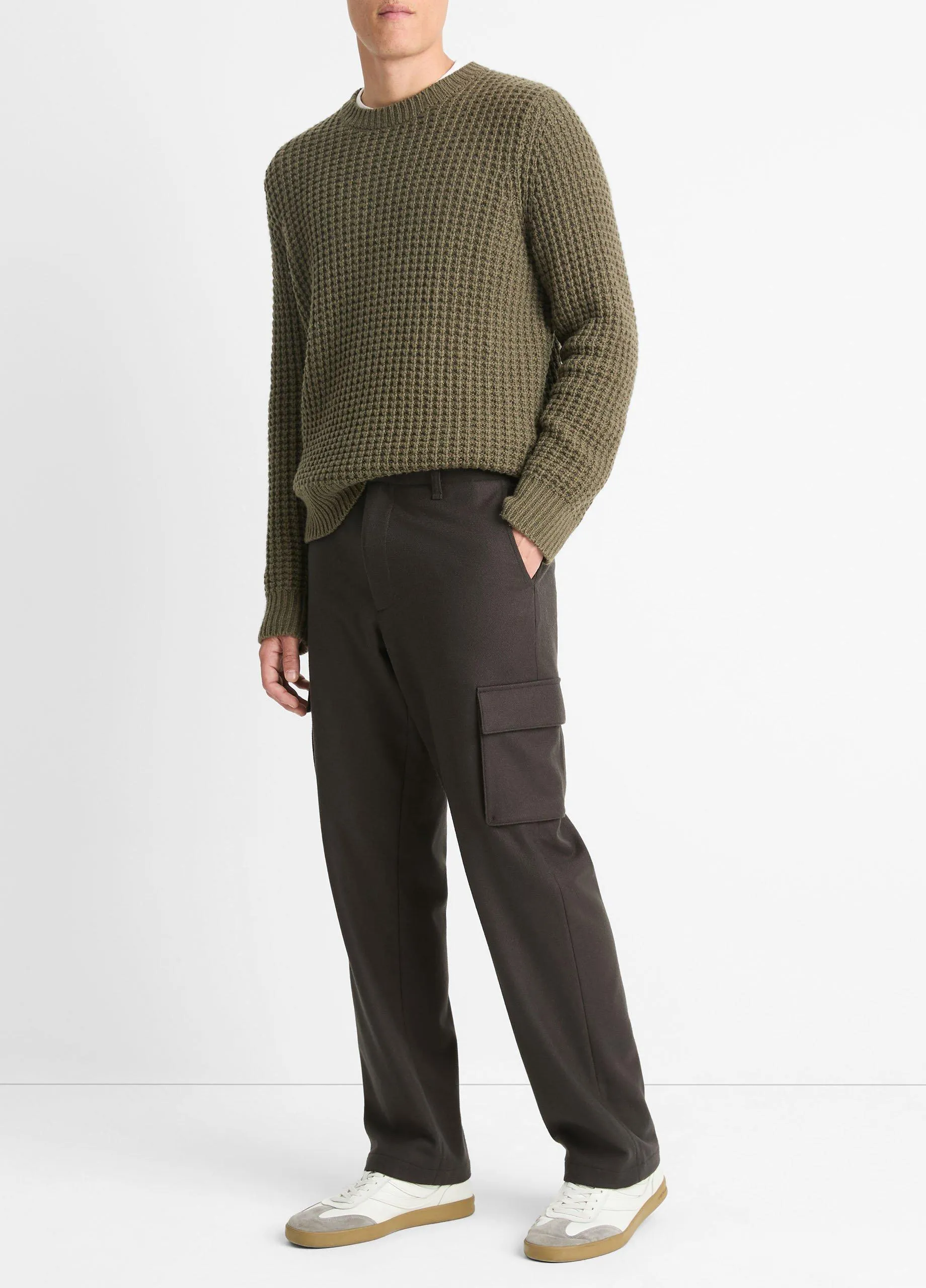 Italian Wool-Blend Flannel Cargo Pant