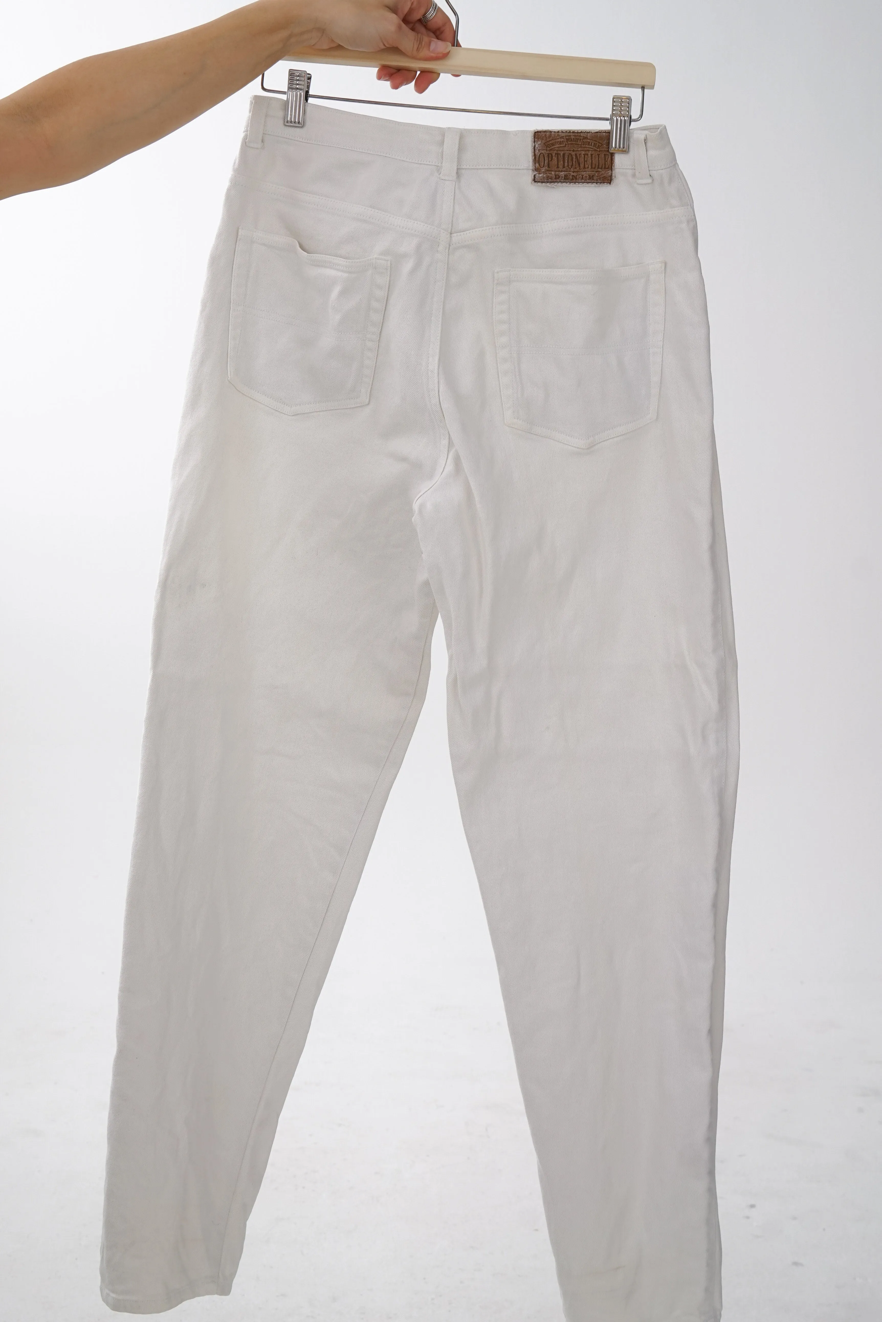 Jeans vintage stretch Optionelle denim blanc pour femme taille 12