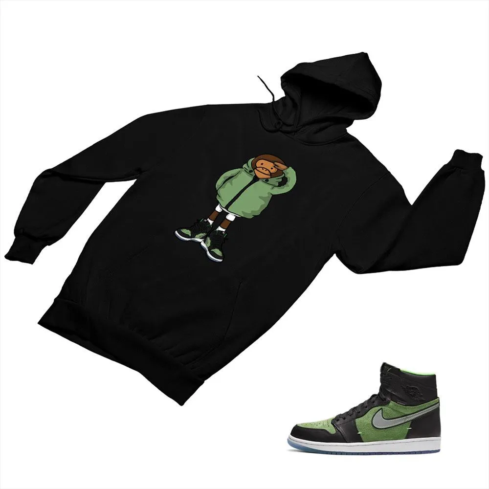 Jordan 1 Black Green Matching Custom Designed Hoodies JD 1-70-12