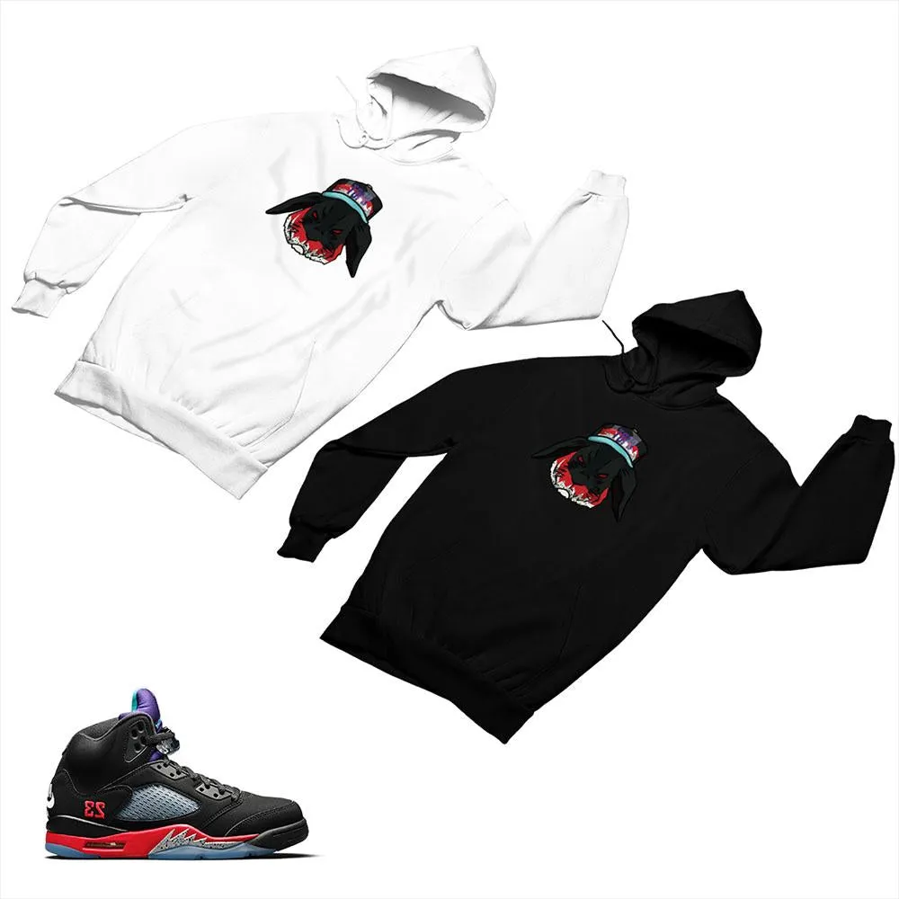 Jordan 5 Top 3 Black Matching Custom Designed Hoodies JD 5-2-7-2