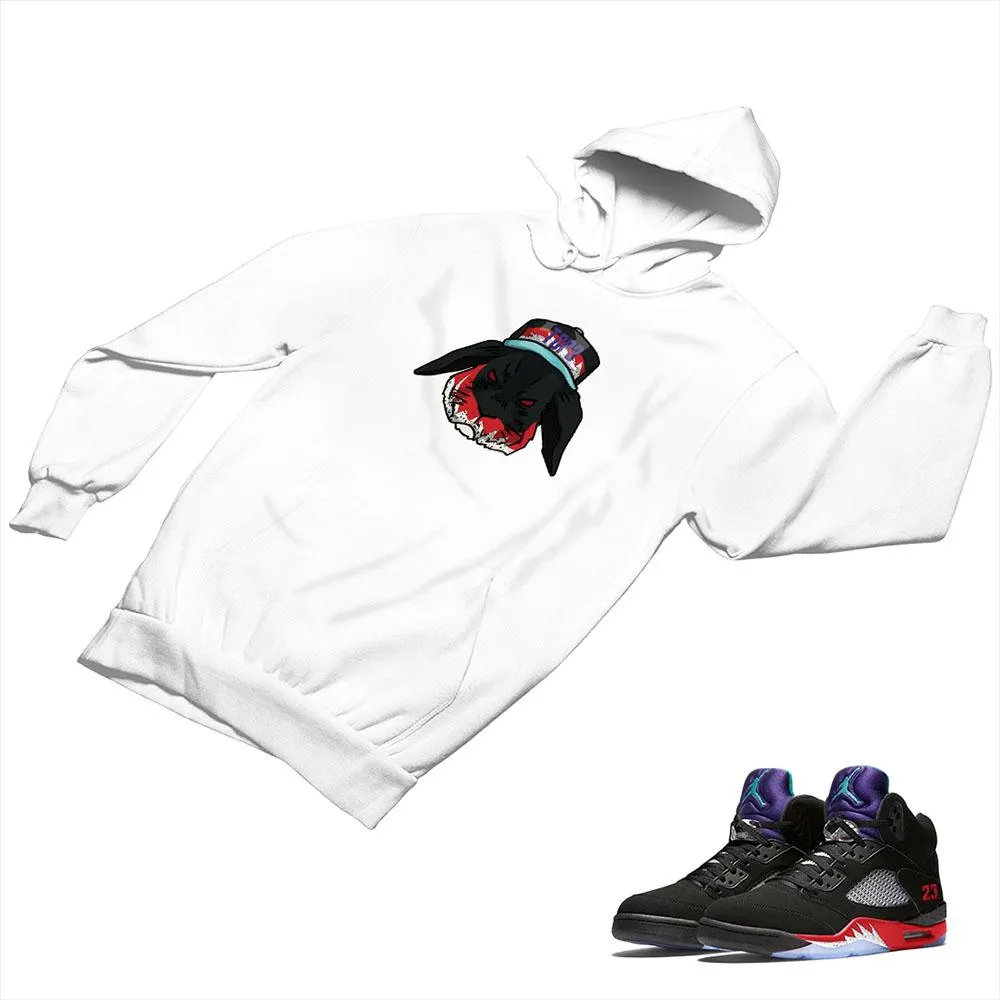 Jordan 5 Top 3 Black Matching Custom Designed Hoodies JD 5-2-7-2