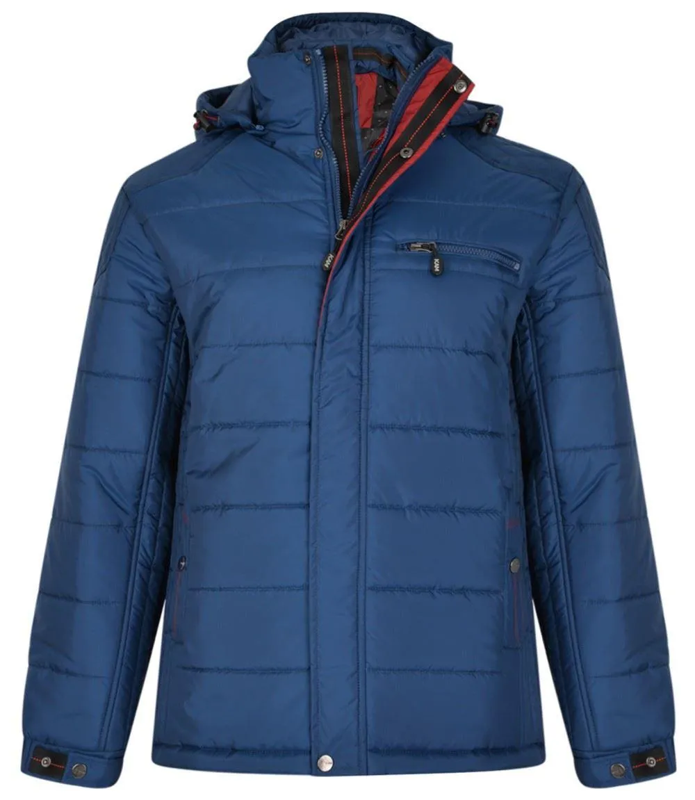 Kam Hooded Quilted Jacket - Royal Blue