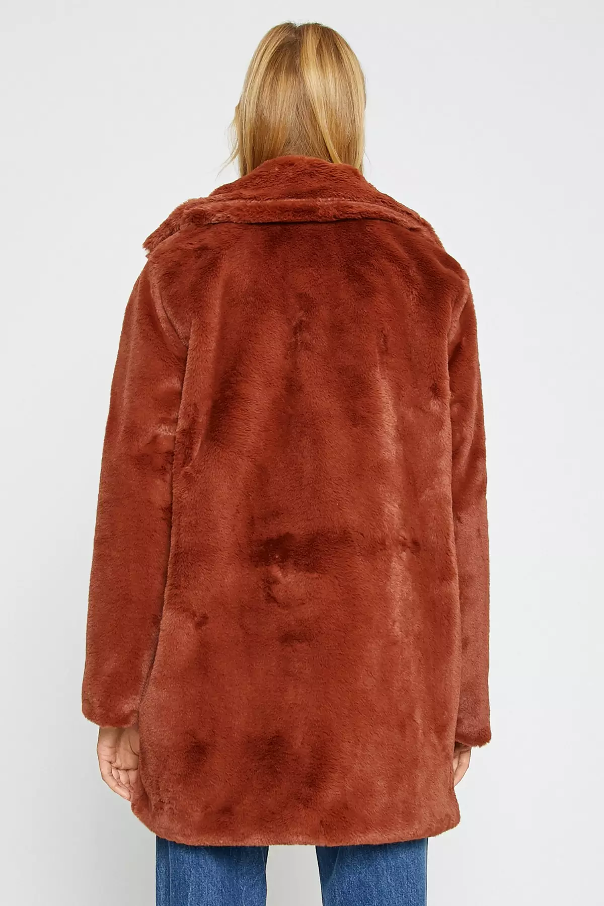 KOTON Plush Coat with Pockets