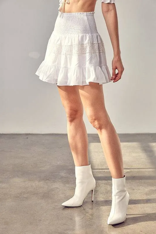 LACE TRIM DETAIL SKIRT