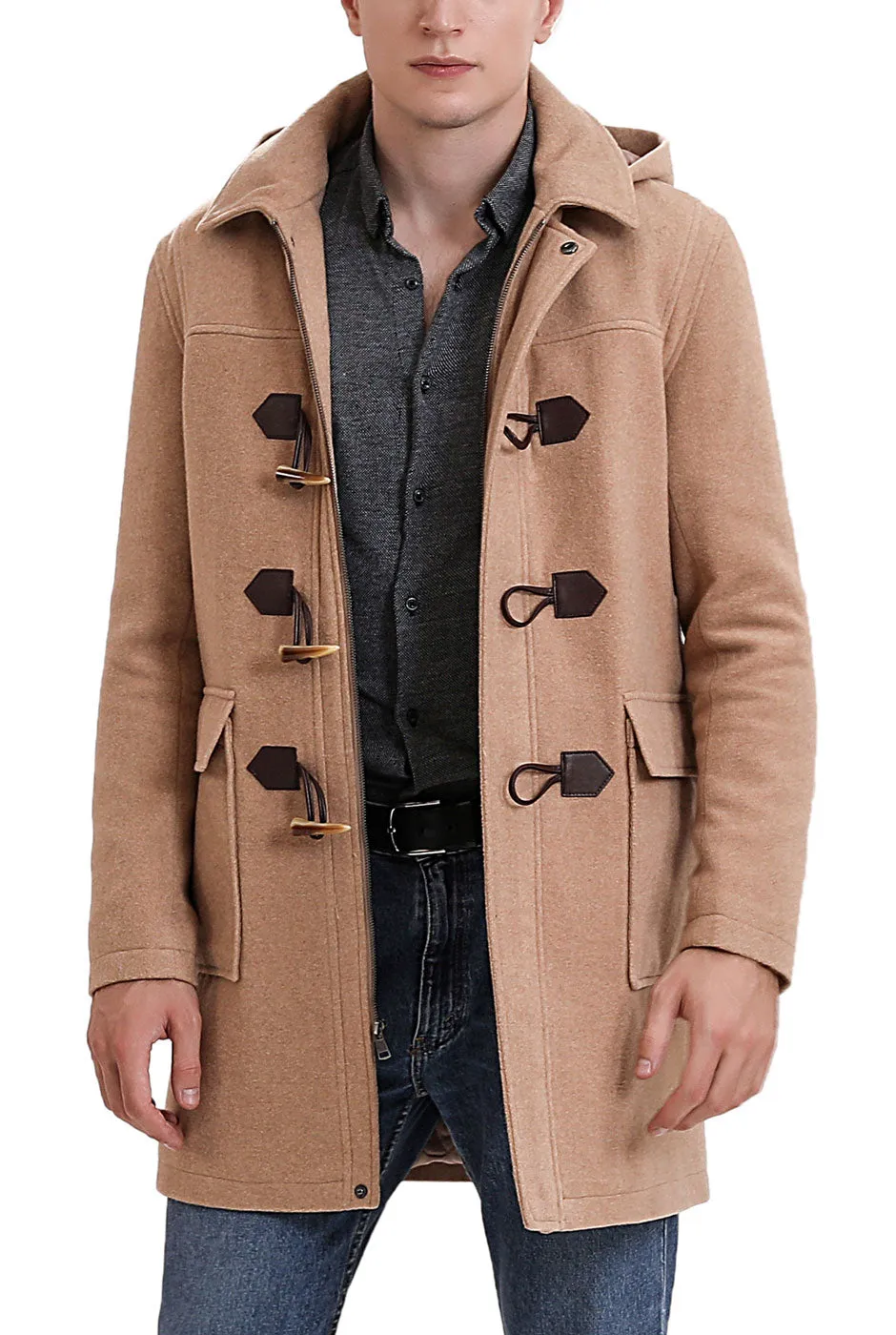 Landing Leathers Men Mason Wool Blend Duffle Toggle Coat