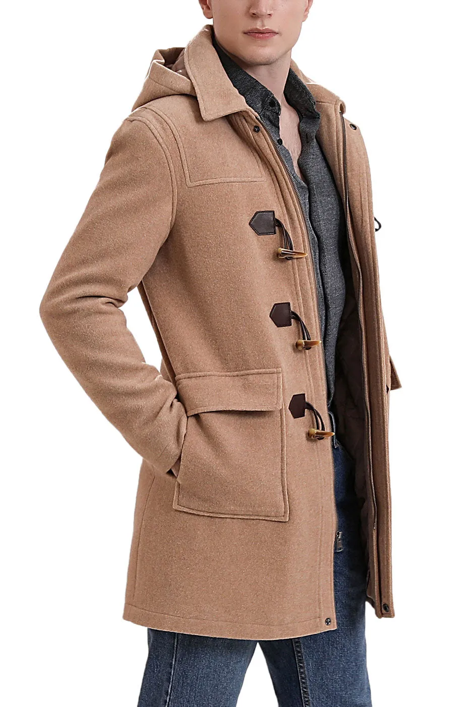 Landing Leathers Men Mason Wool Blend Duffle Toggle Coat