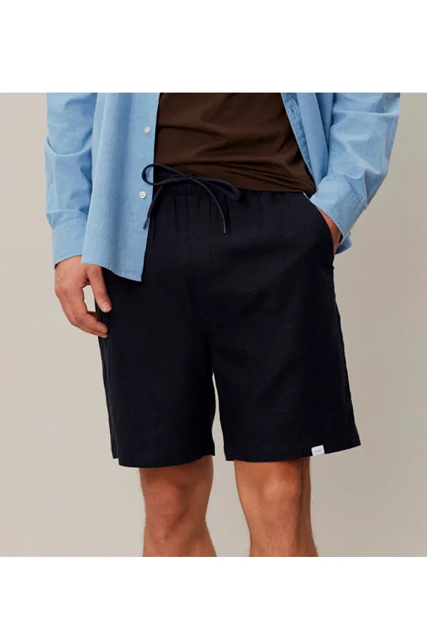 Les Deux Otto Linen Shorts Navy