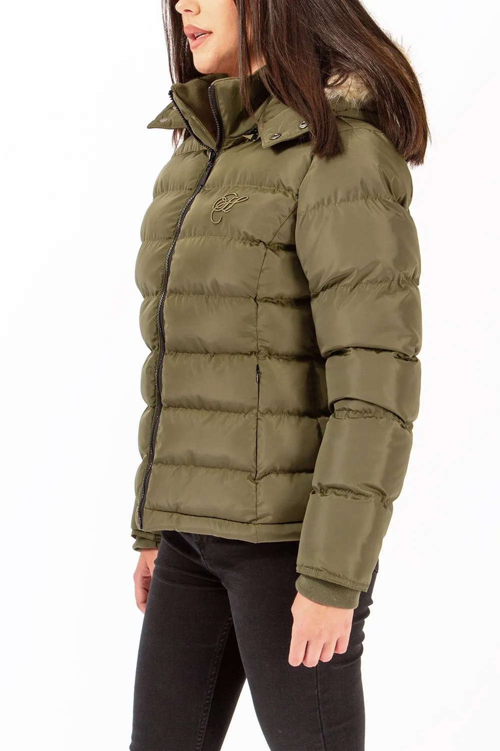 Liberty Faux Fur Hooded Bubble Jacket