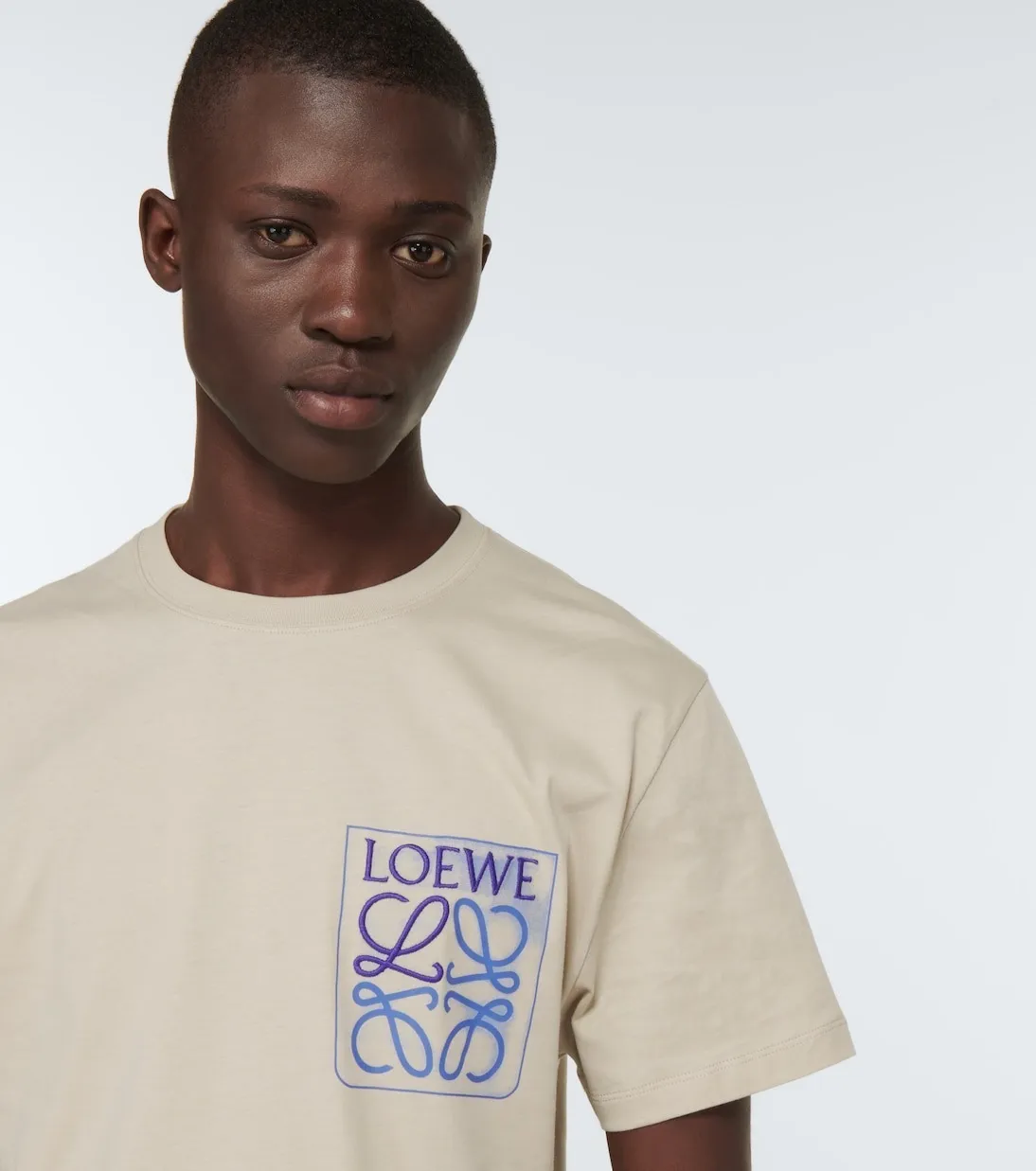 LOEWE  |Crew Neck Street Style Cotton Short Sleeves Logo Luxury