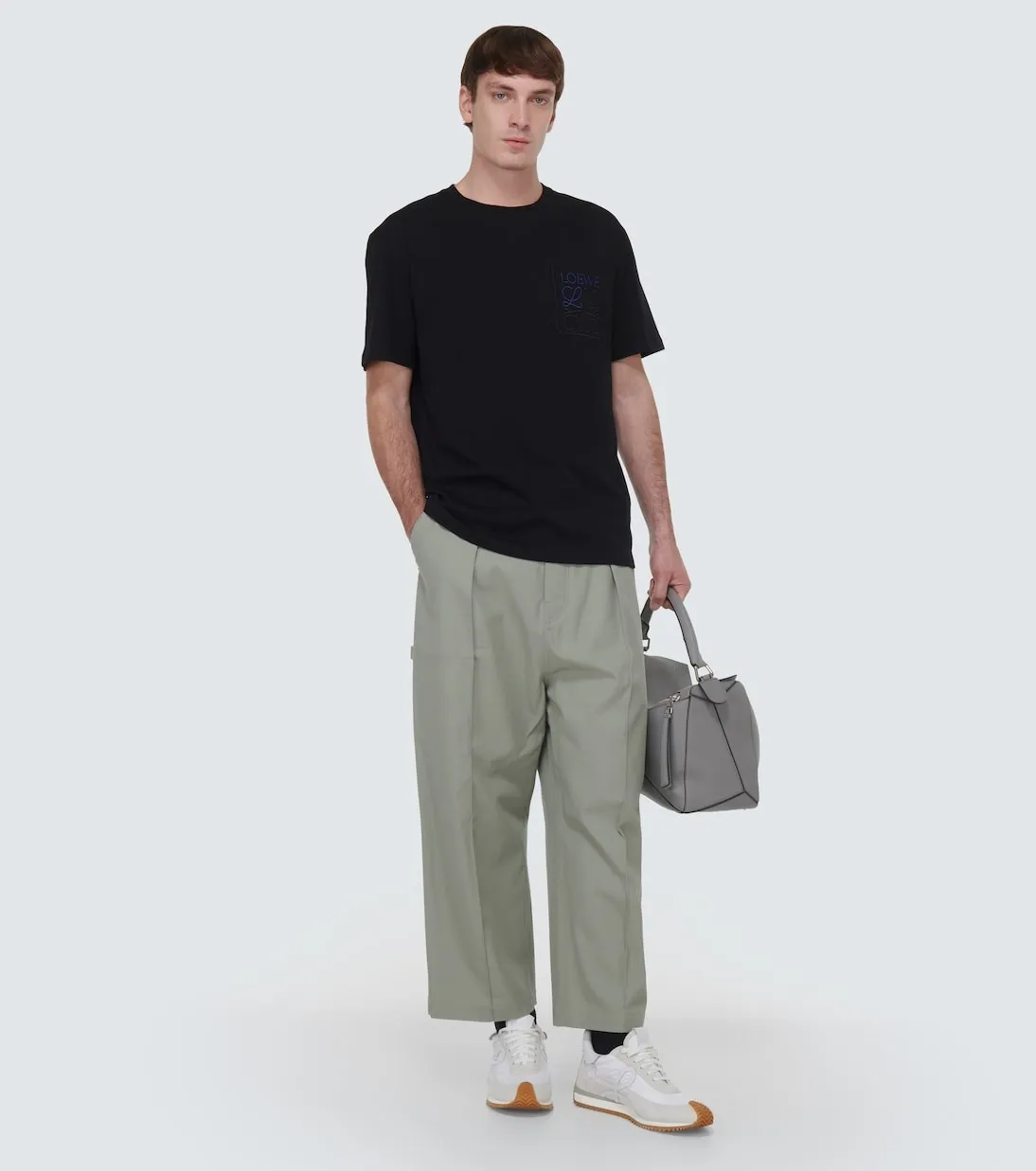 LOEWE  |Crew Neck Street Style Cotton Short Sleeves Logo Luxury