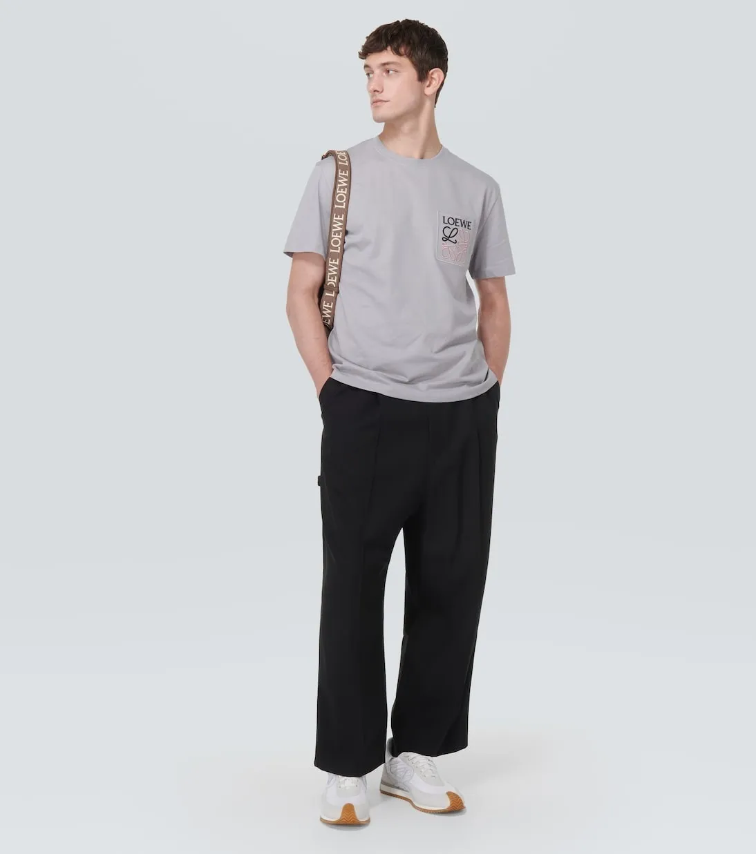 LOEWE  |Crew Neck Street Style Cotton Short Sleeves Logo Luxury