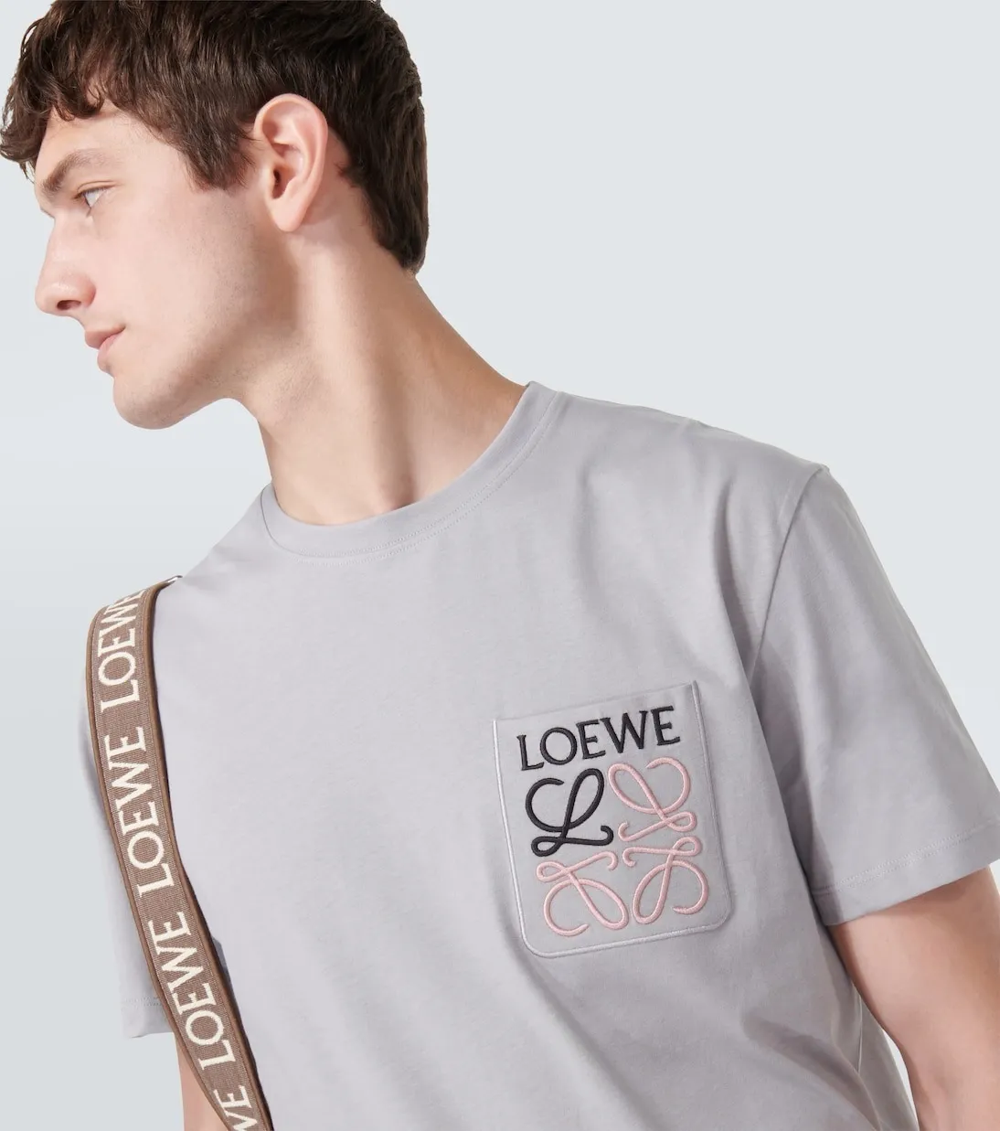 LOEWE  |Crew Neck Street Style Cotton Short Sleeves Logo Luxury