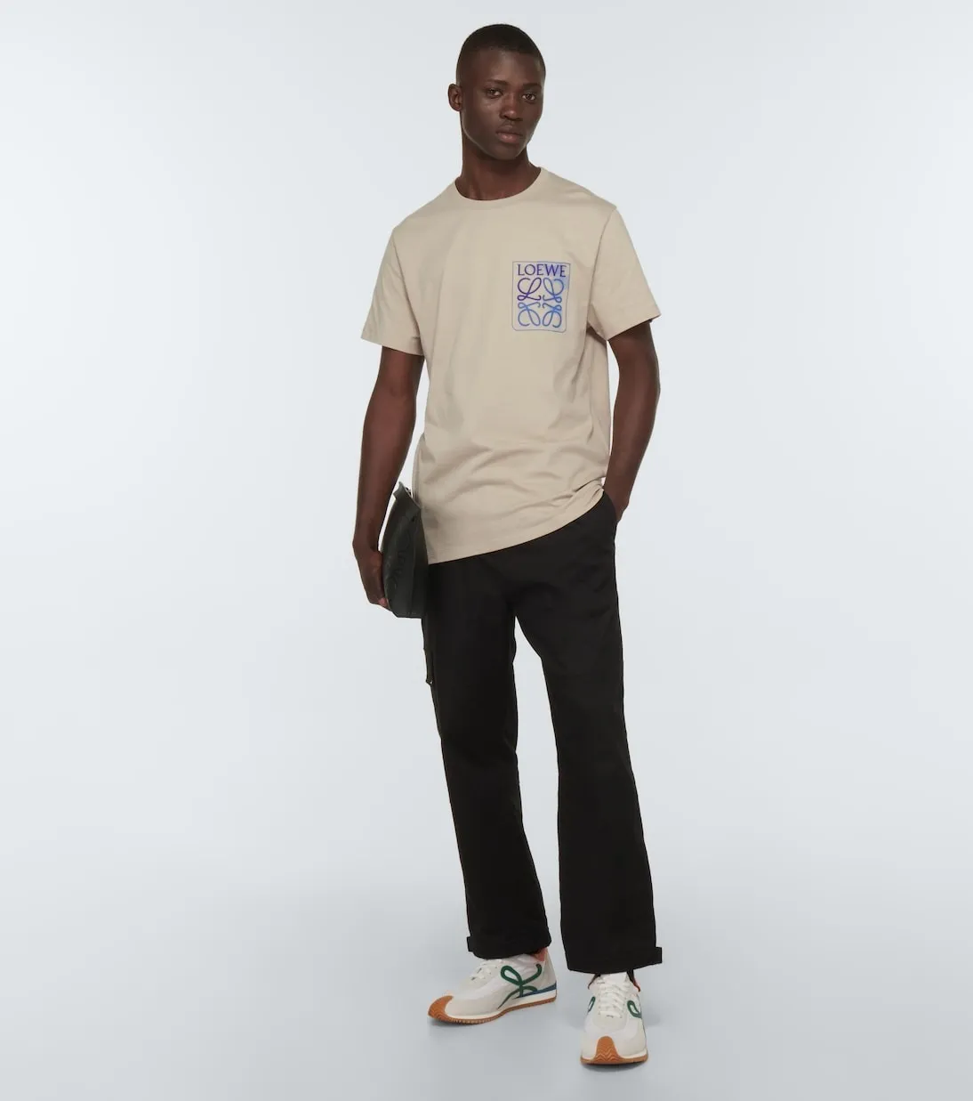 LOEWE  |Crew Neck Street Style Cotton Short Sleeves Logo Luxury