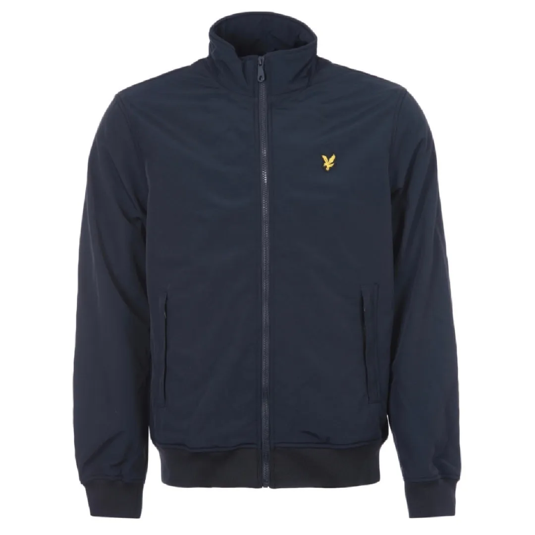 Lyle & Scott Fleece Lined Funnel Neck Navy Jacket