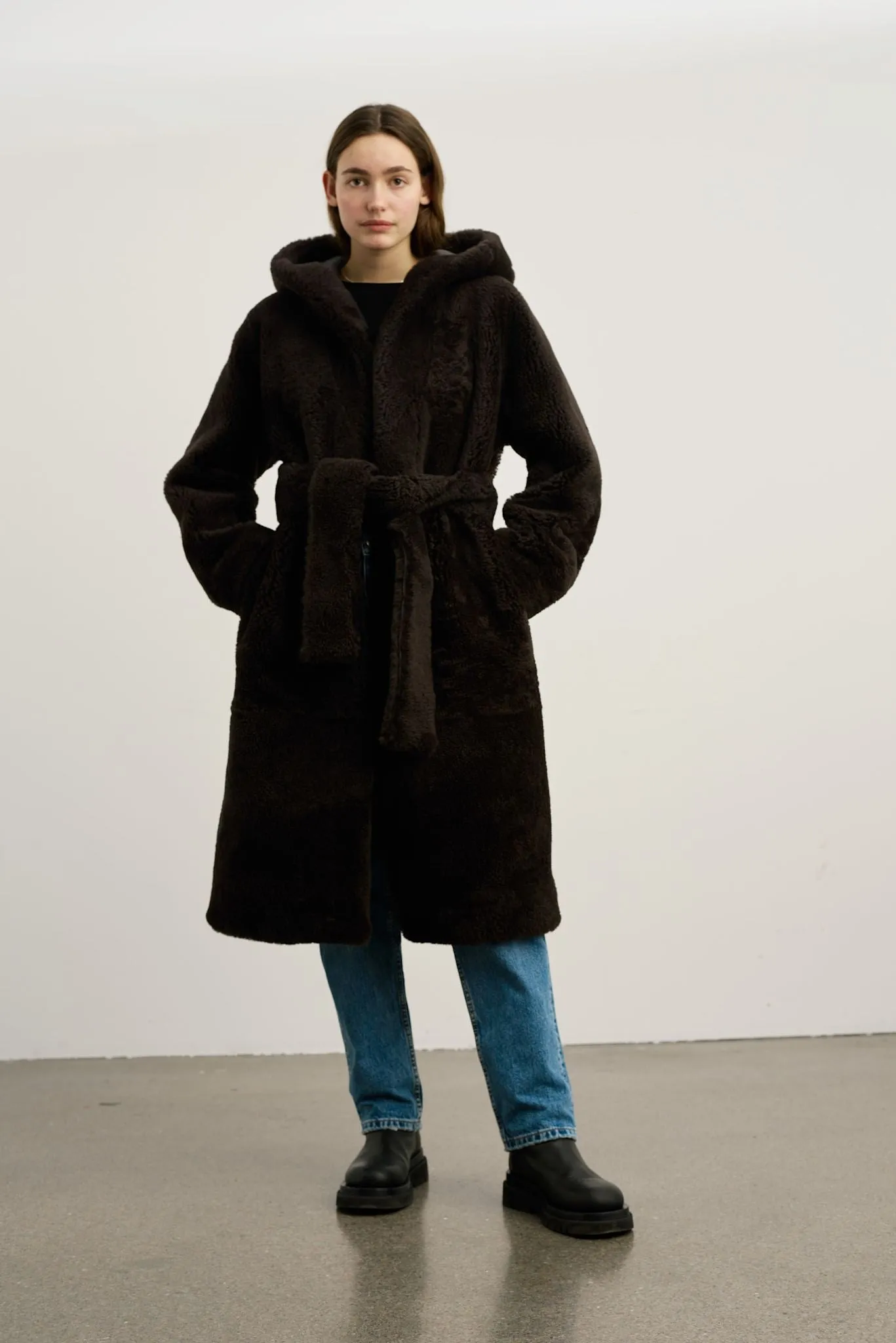 MADDIE COAT - DARK BROWN