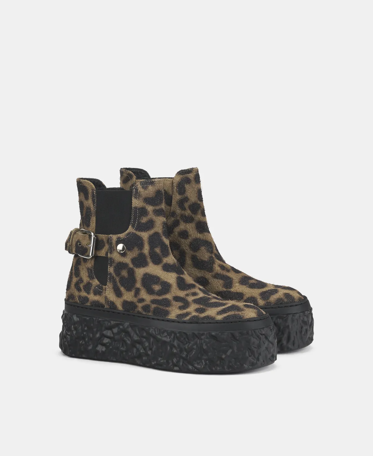 Magma Biker Animalier ankle boot with platform