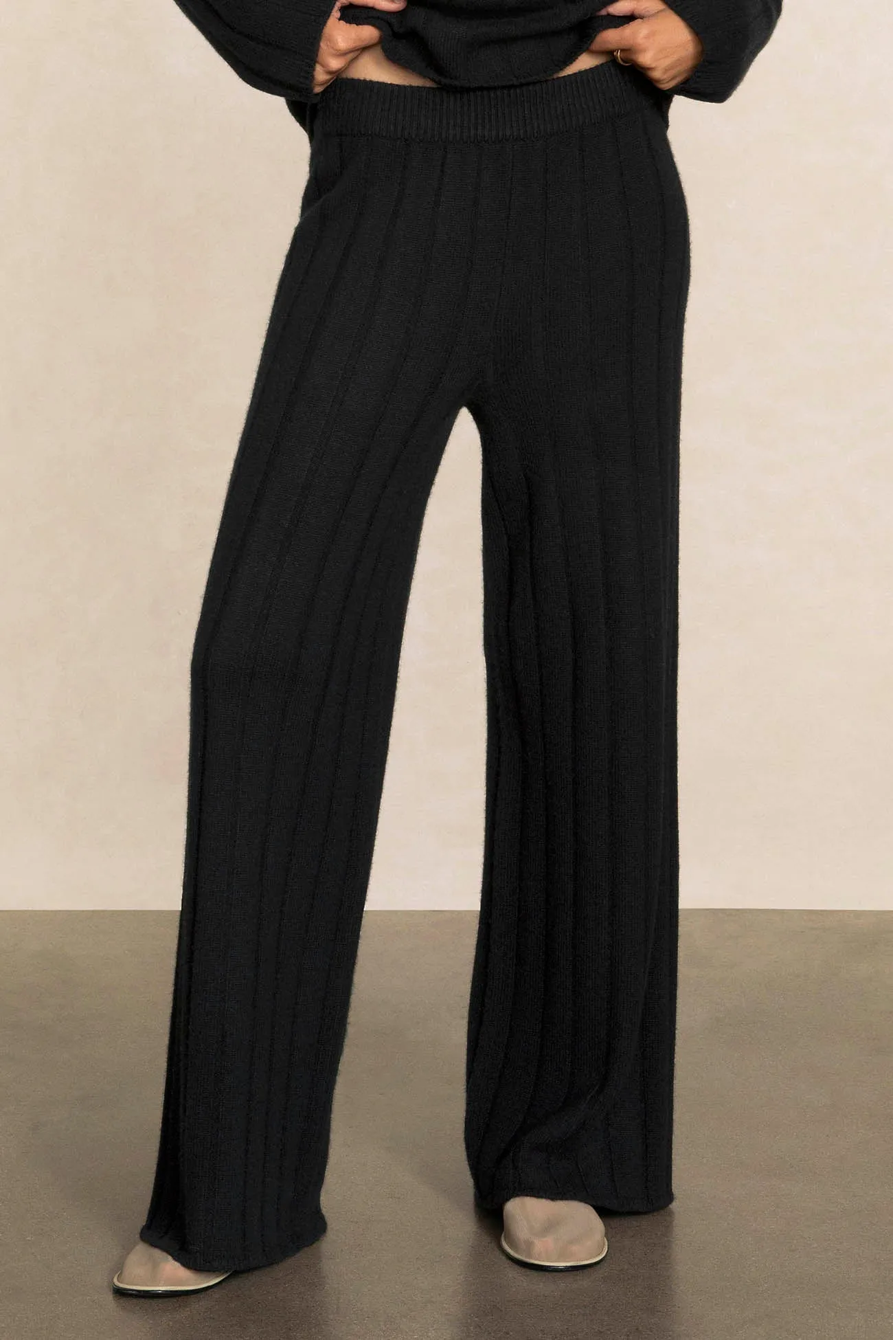 MARGAUX RIBBED WIDE LEG PANT