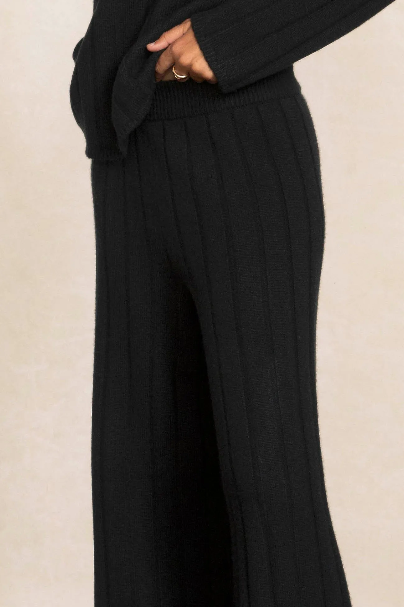 MARGAUX RIBBED WIDE LEG PANT