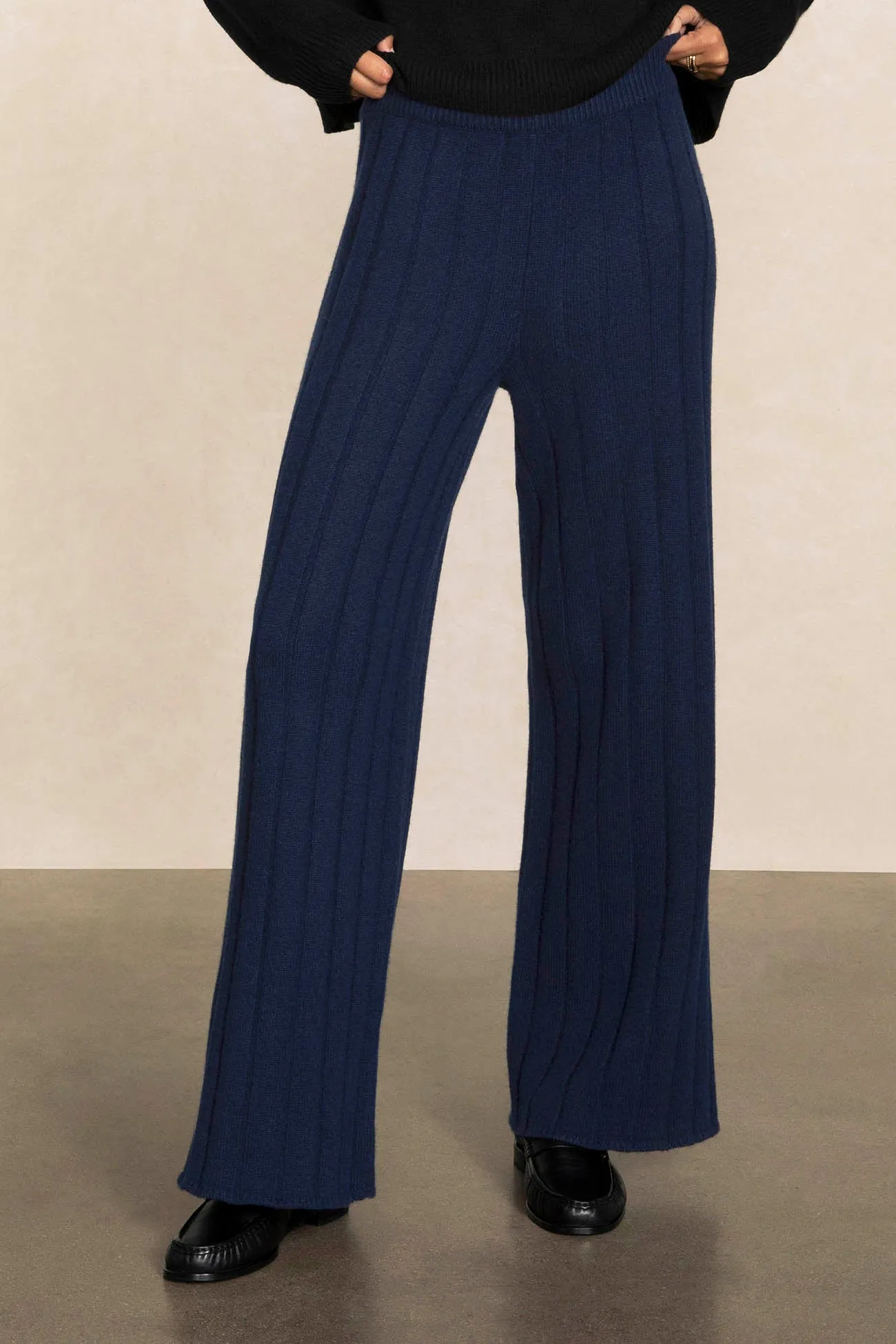 MARGAUX RIBBED WIDE LEG PANT