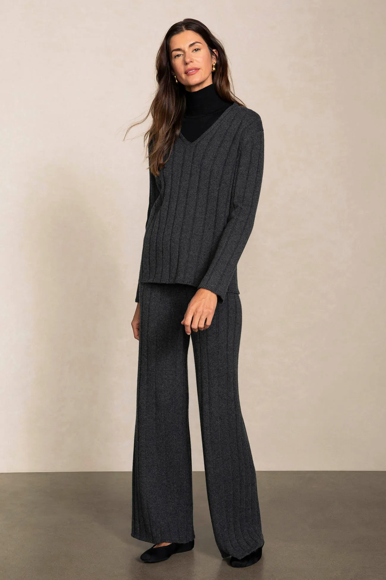 MARGAUX RIBBED WIDE LEG PANT