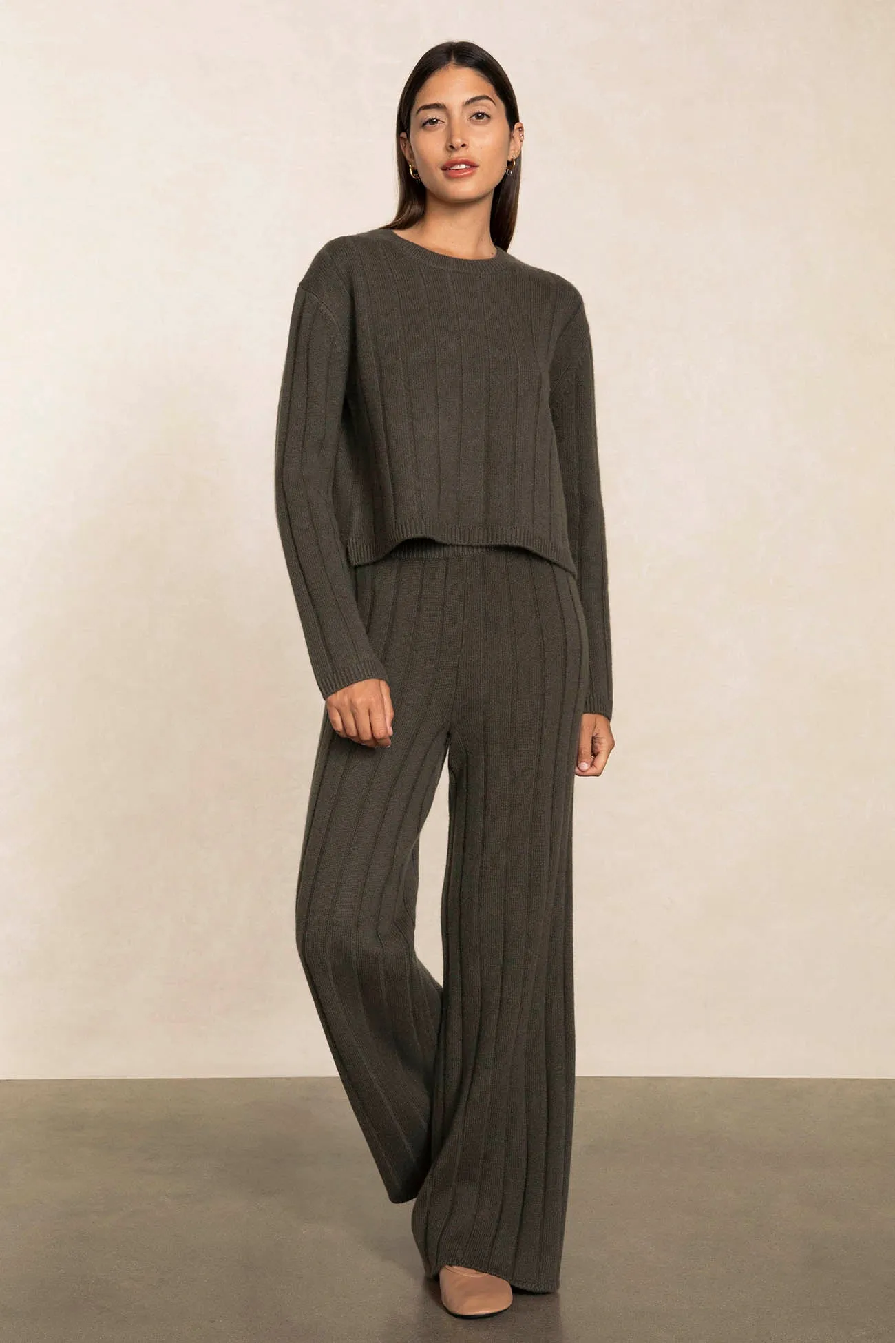 MARGAUX RIBBED WIDE LEG PANT