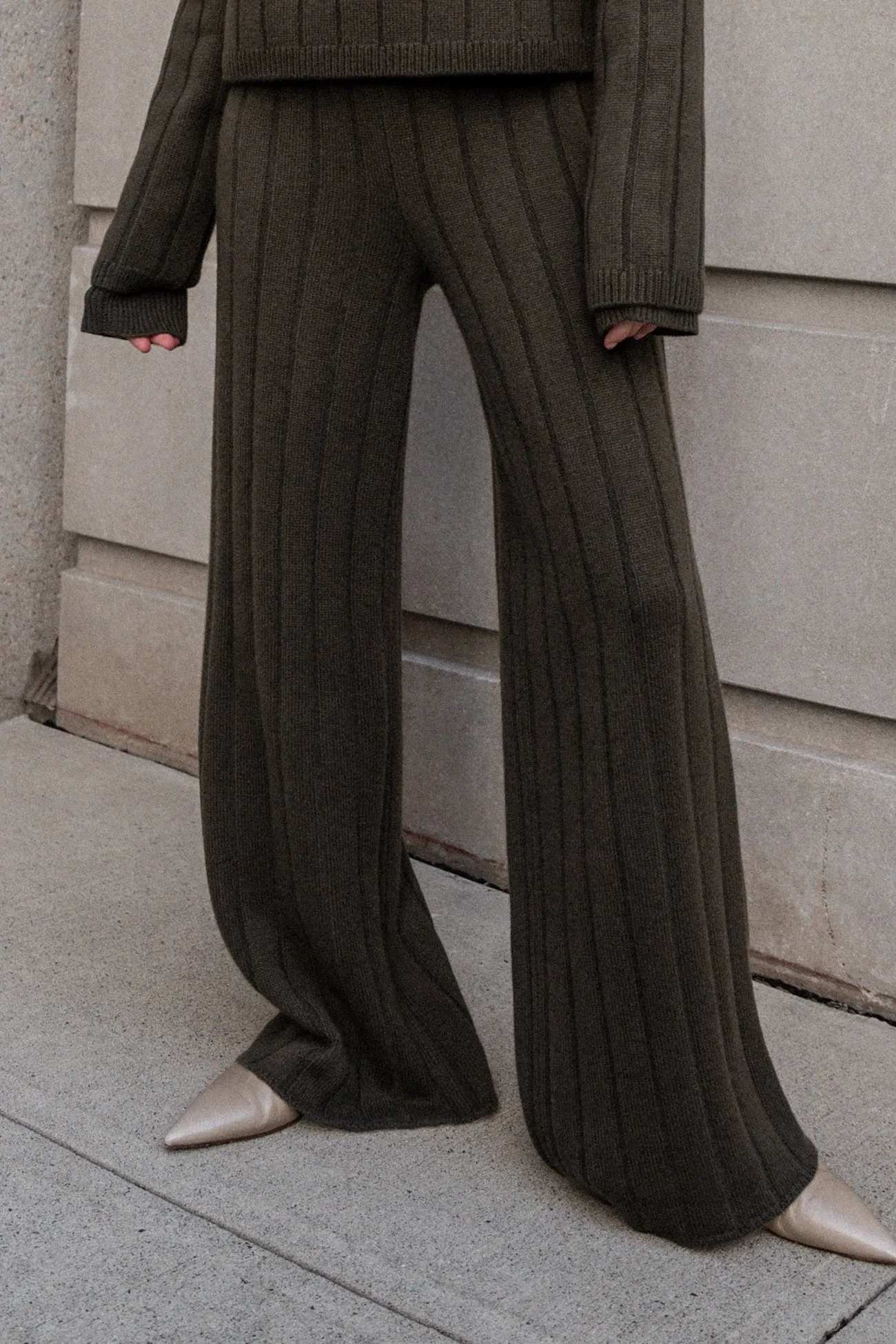 MARGAUX RIBBED WIDE LEG PANT