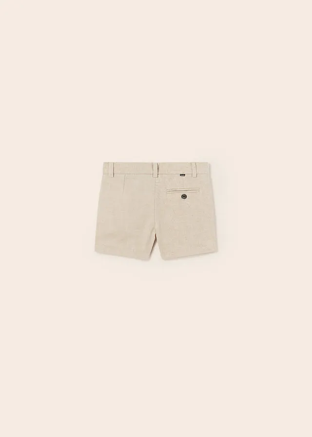 Mayoral Linen dressy shorts for baby boy - Beige