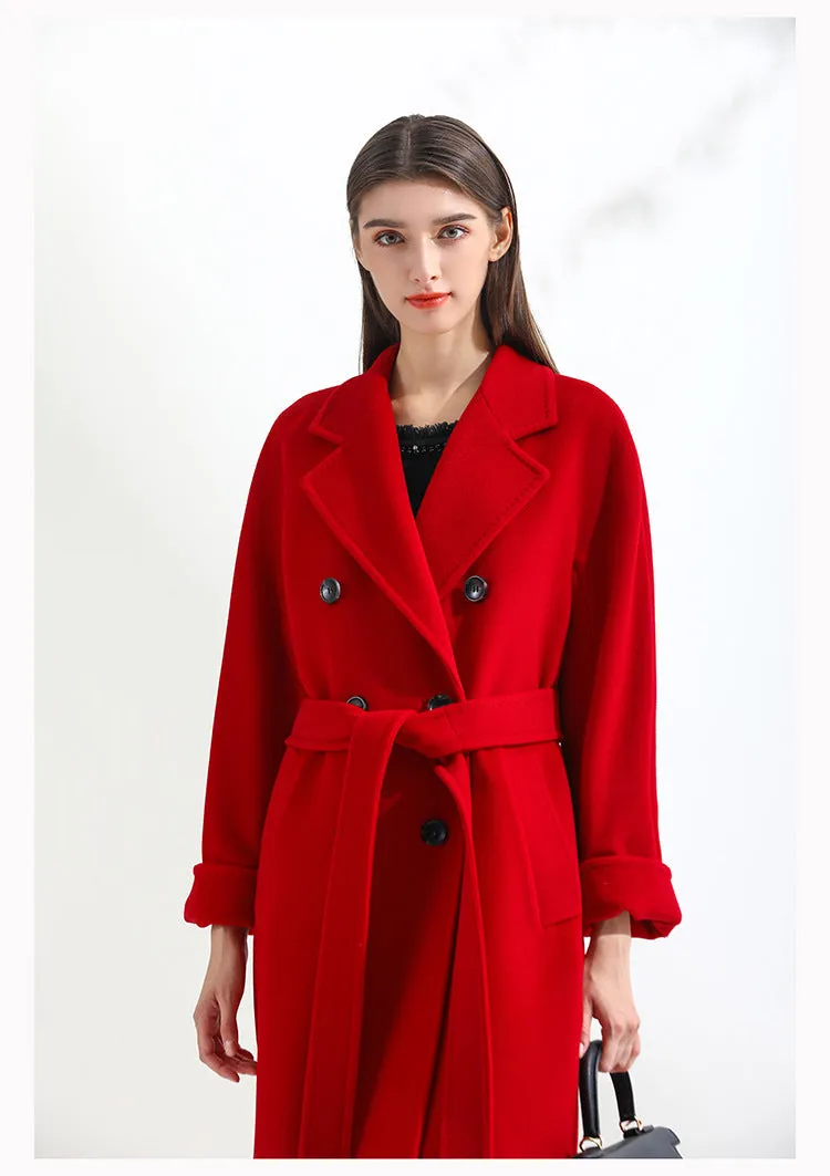 mid-length woolen woolen coat