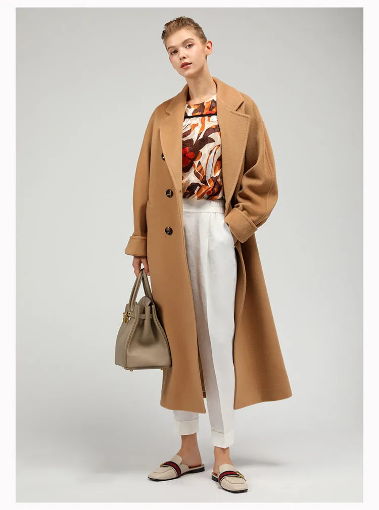 mid-length woolen woolen coat