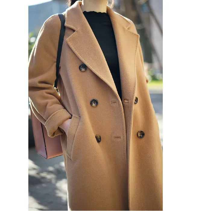 mid-length woolen woolen coat