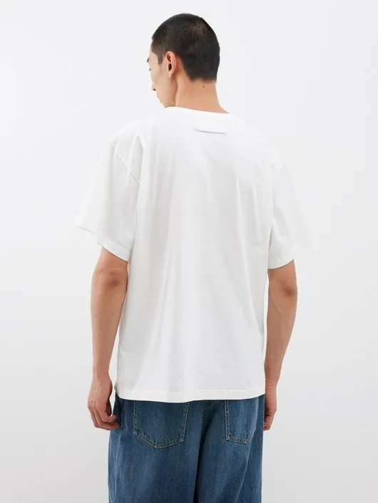 MM6 Maison Margiela  |Crew Neck Plain Cotton Short Sleeves Logo Crew Neck T-Shirts