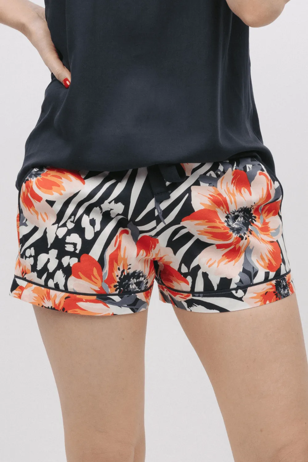 Nicole Animal Floral Print Shorts