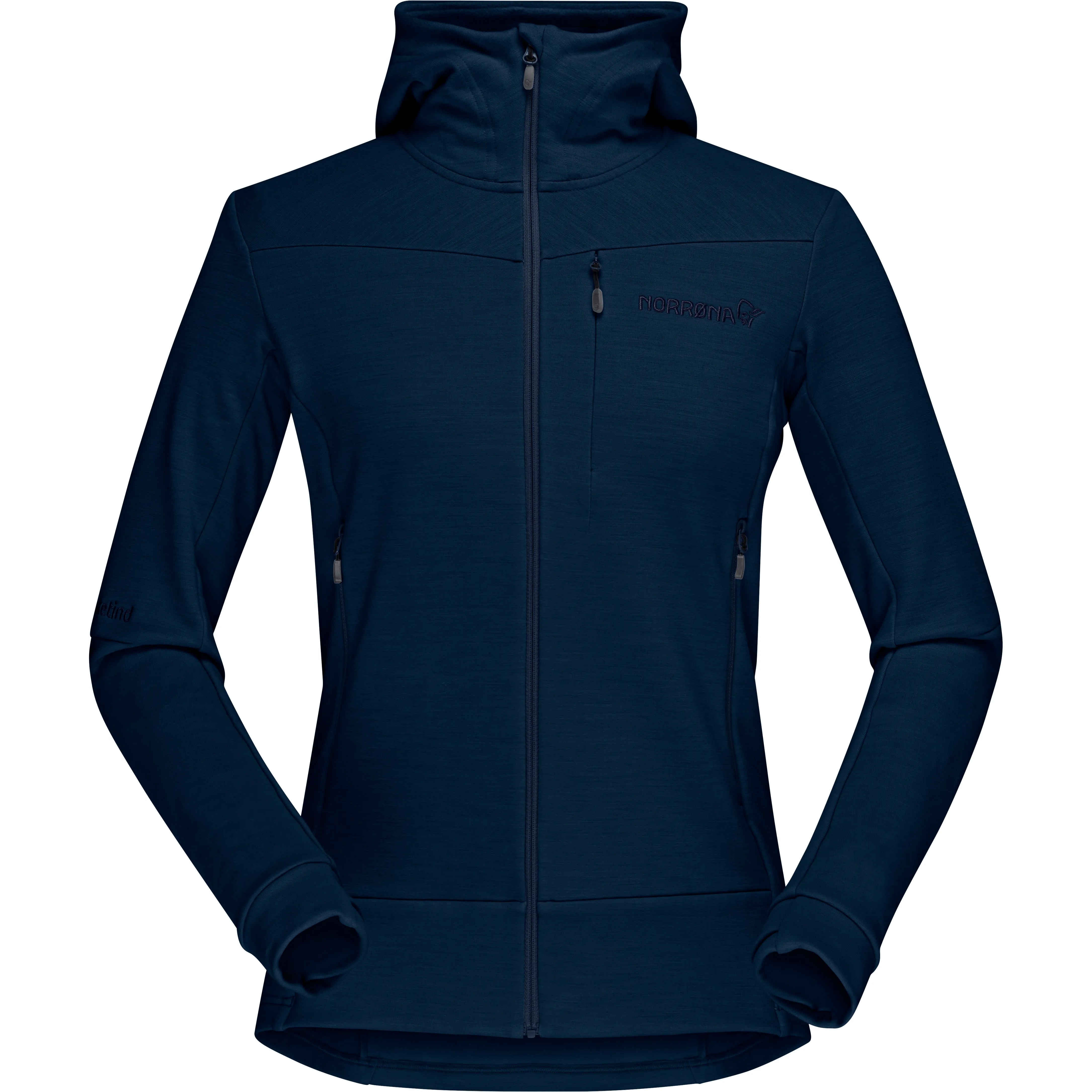 Norrøna Women's Falketind Warmwool2 Stretch Zip Hood Indigo Night | Buy Norrøna Women's Falketind Warmwool2 Stretch Zi