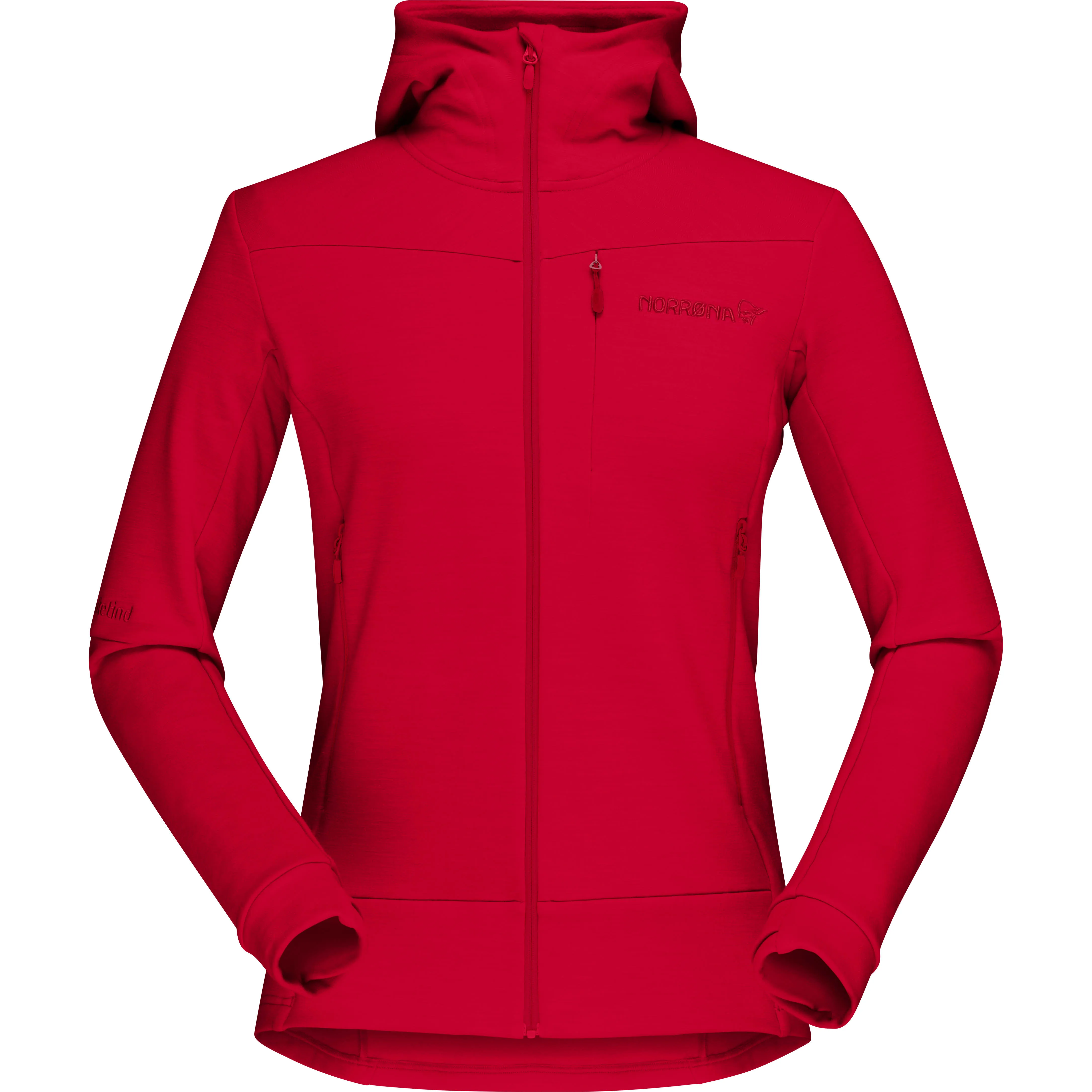 Norrøna Women's Falketind Warmwool2 Stretch Zip Hood Jester Red | Buy Norrøna Women's Falketind Warmwool2 Stretch Zip 