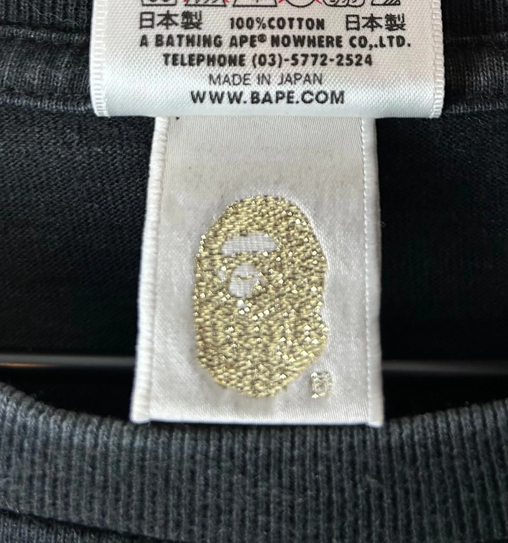 OG Bape Back Logo Print T-Shirts Size: M