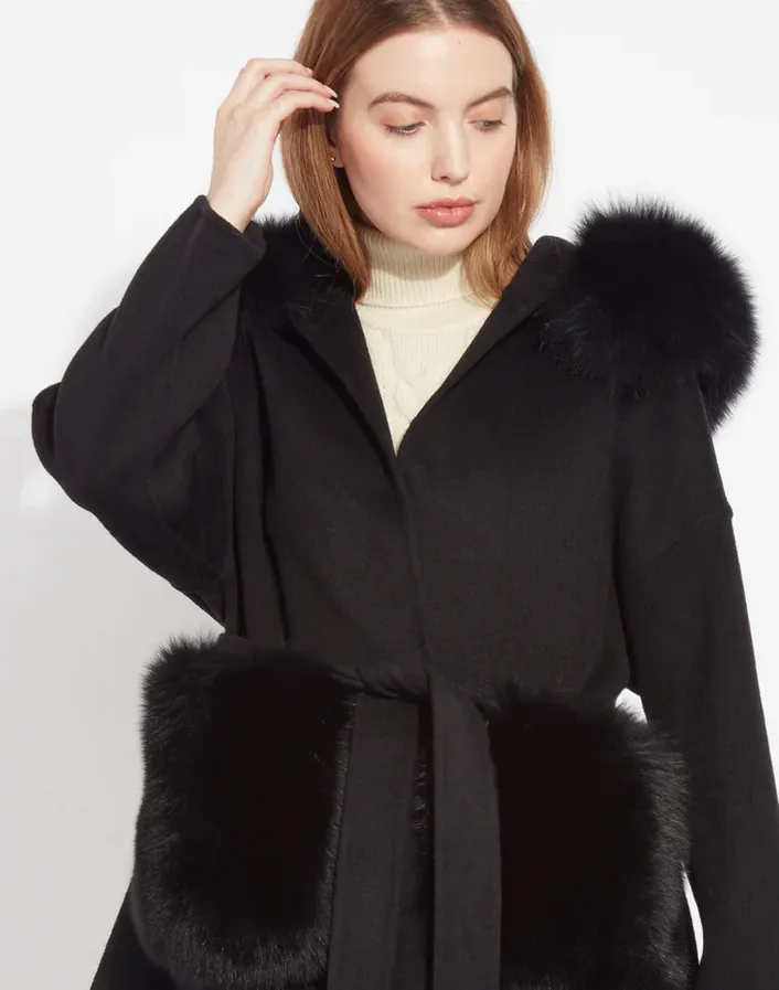 Olympia Cashmere Coat - Black