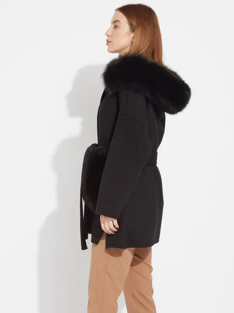 Olympia Cashmere Coat - Black