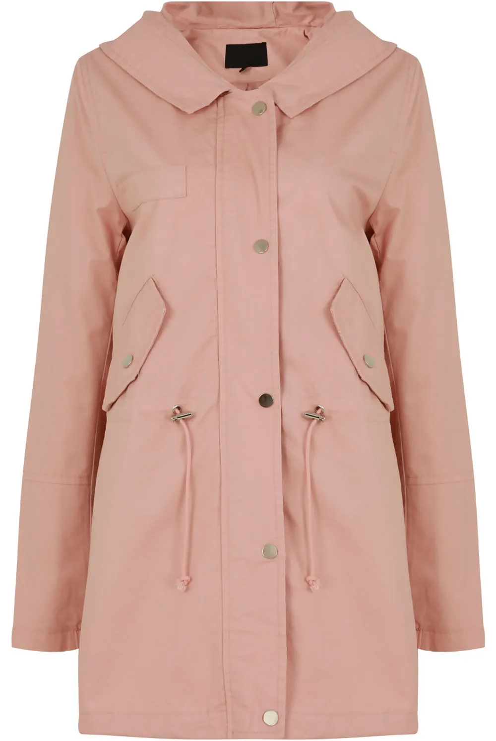 Pink Cotton Hooded Field Coat