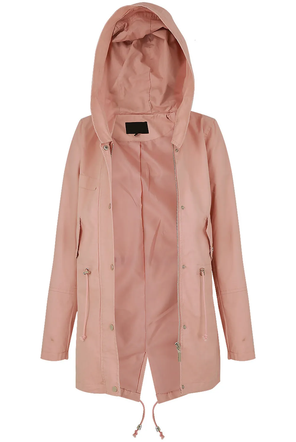 Pink Cotton Hooded Field Coat