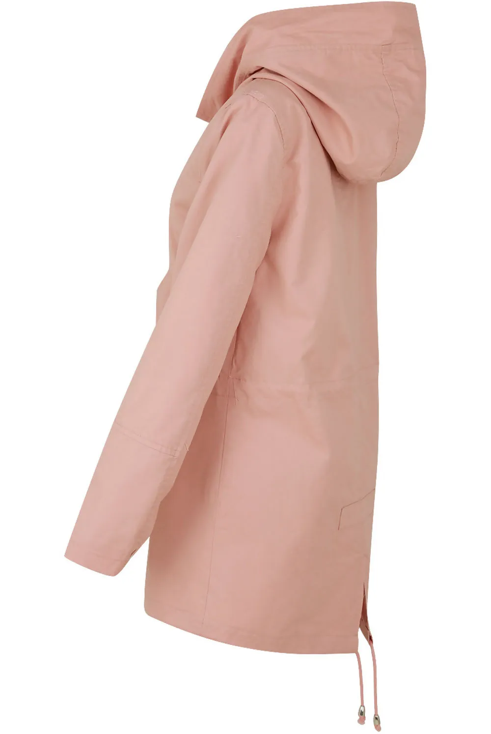 Pink Cotton Hooded Field Coat