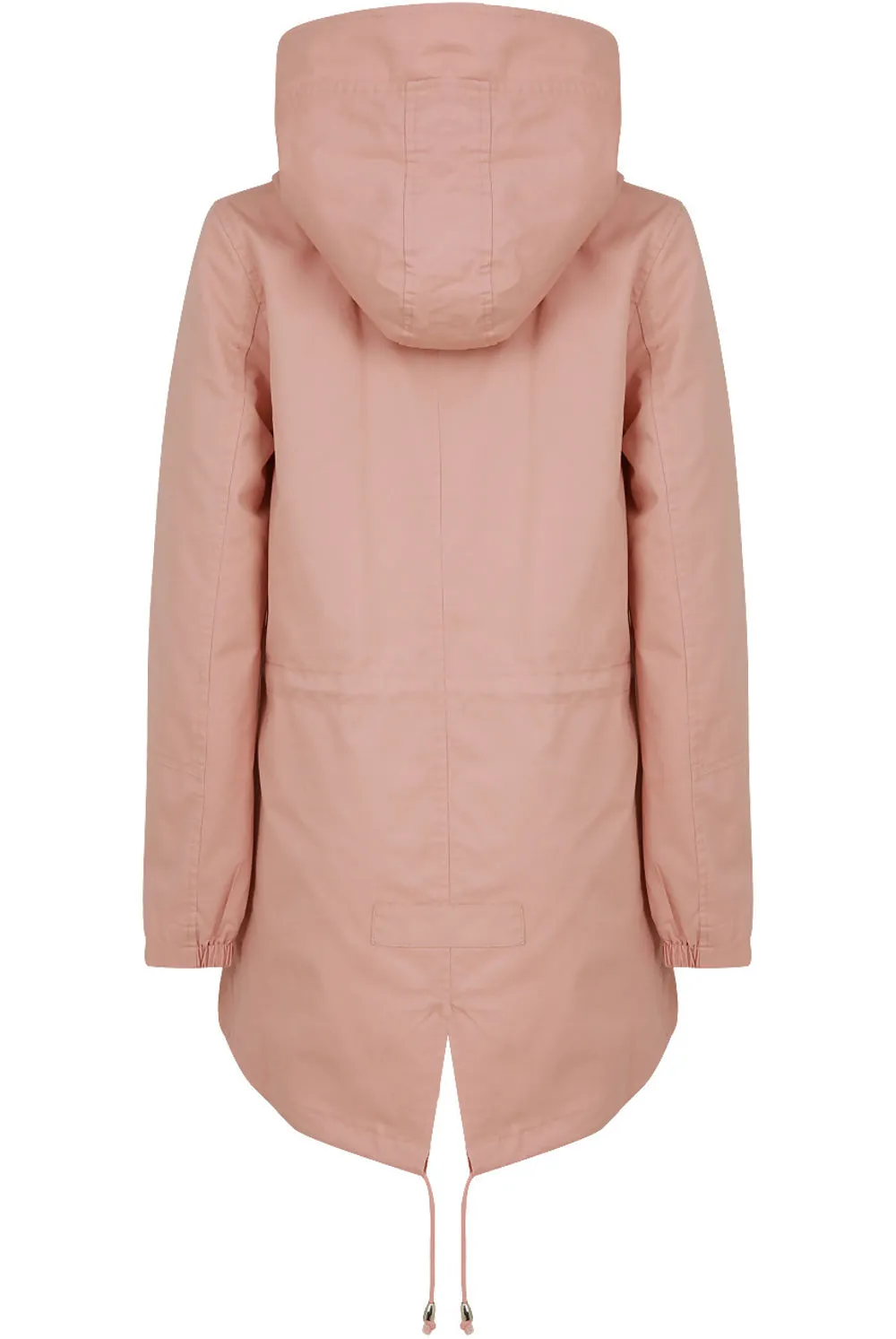 Pink Cotton Hooded Field Coat