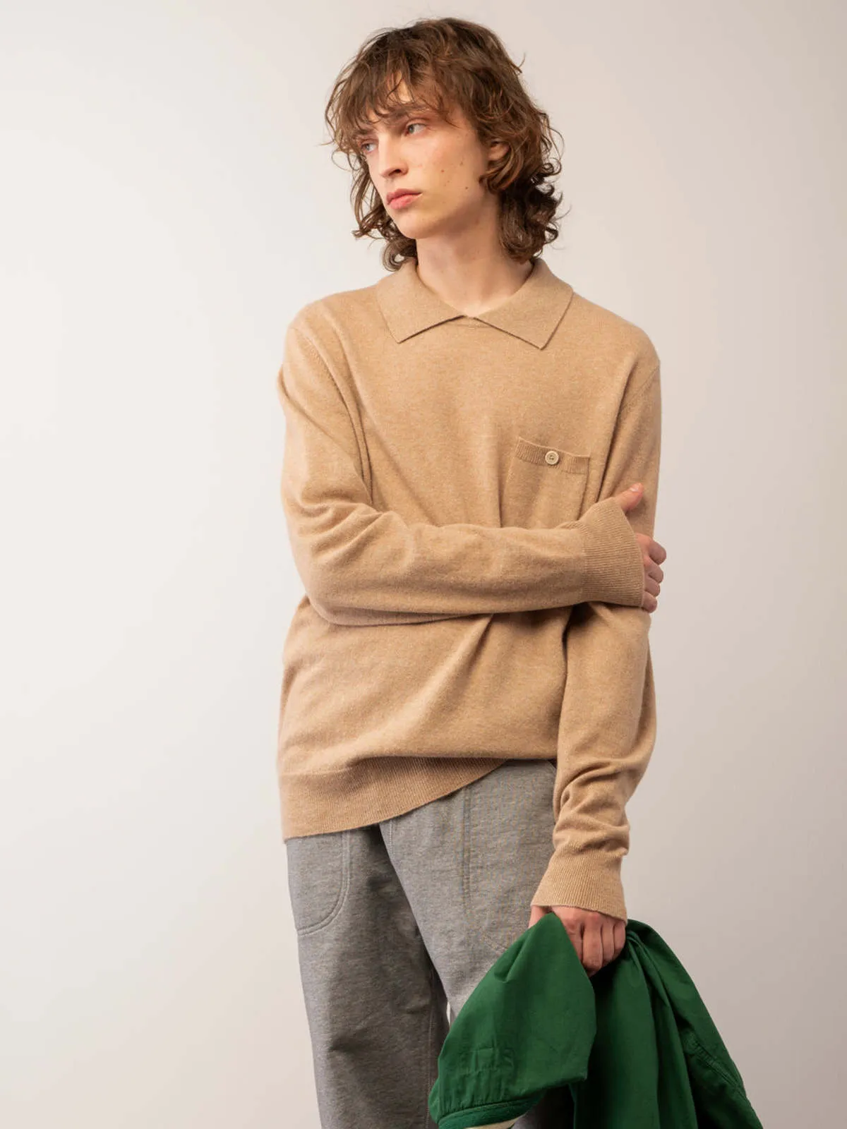 Polo Sweater - Camel