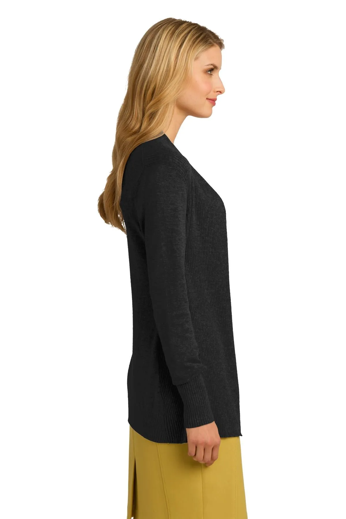 Port Authority Ladies Open Front Cardigan Sweater LSW289 Black