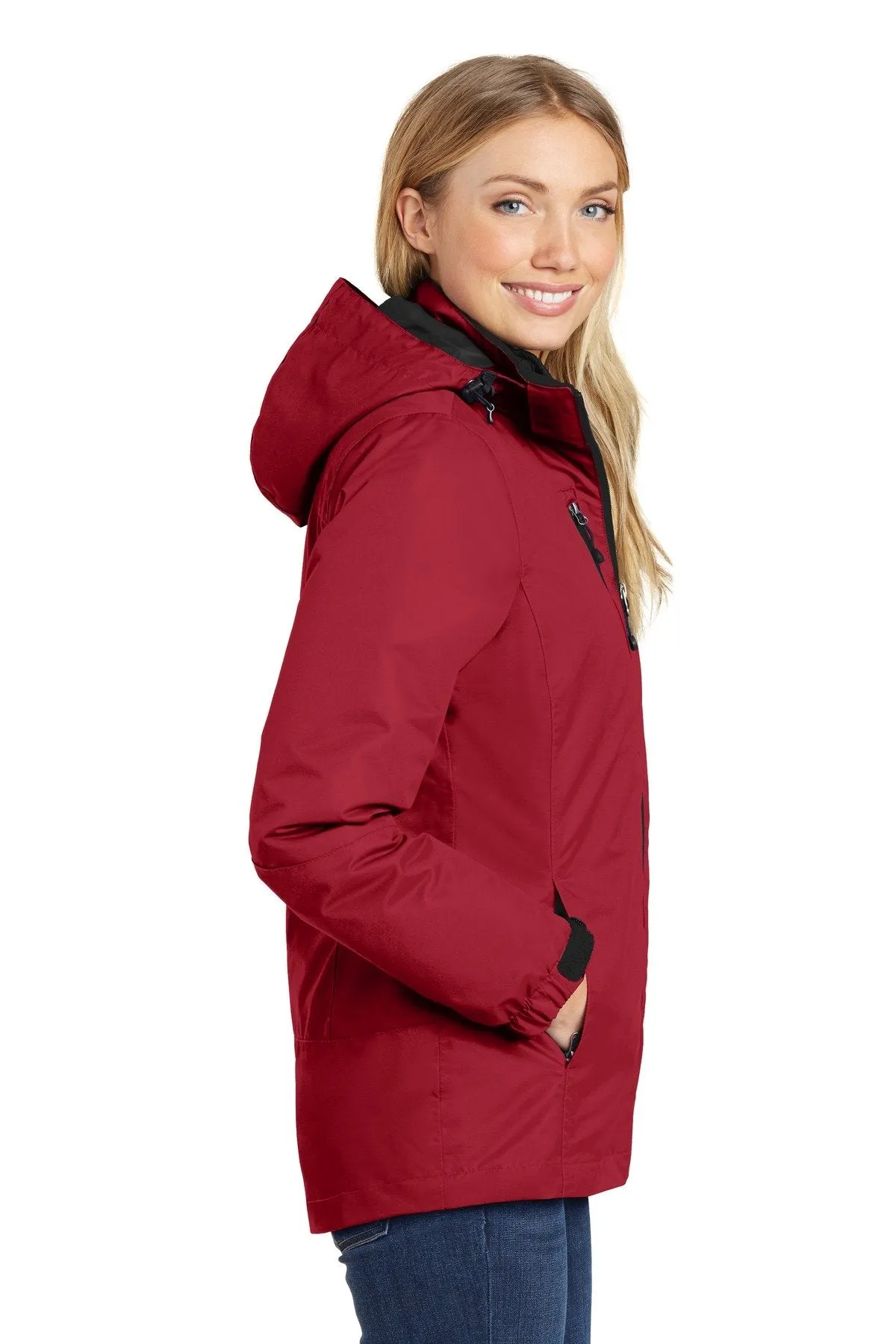 Port Authority Ladies Vortex Waterproof 3-in-1 Jacket L332 Rich Red/ Black