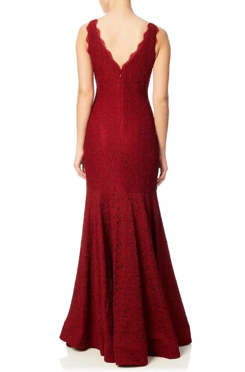 Rent: Adrianna Papell - Sleeveless V Neck Lace Trumpet Gown