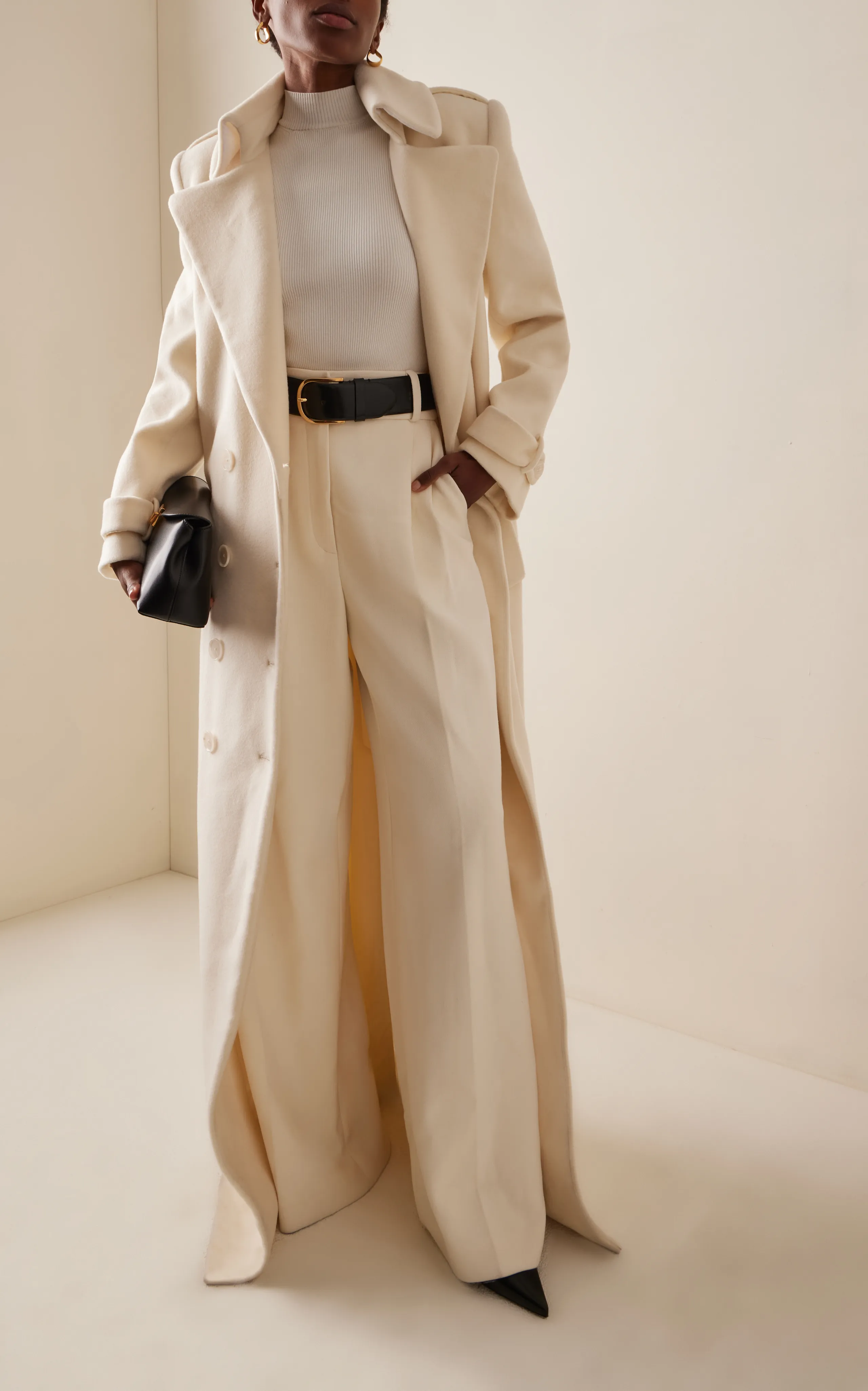 Sergio Hudson Wool Maxi Coat